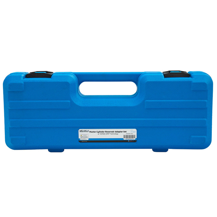 Outside of case for 9 piece AGM Master Reservoir Adapter Set