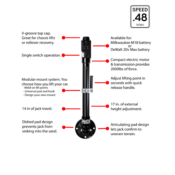 Electric Jack Key Features - AGM Products