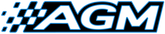 AGM logo with a checkered pattern